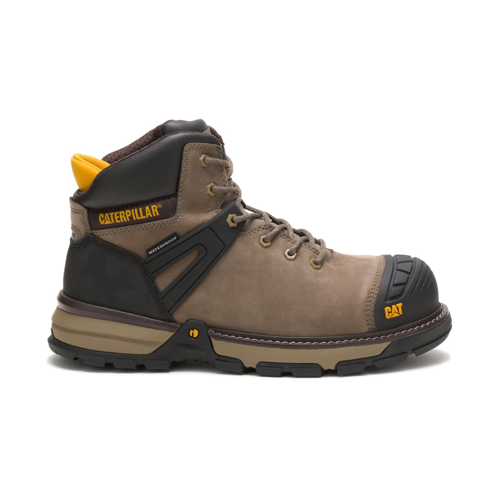 Caterpillar Boots Pakistan - Caterpillar Excavator Superlite Waterproof Nano Toe Csa Mens Work Boots Brown/Black (908217-RXY)